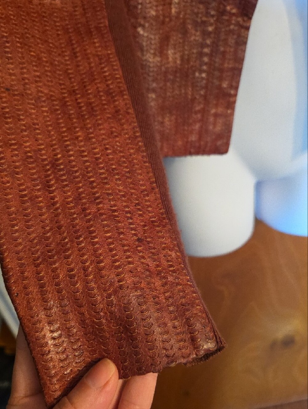 Vero Moda Rust-Brown Textured Faux-Leather Moto Jacket - Picture 2 of 9